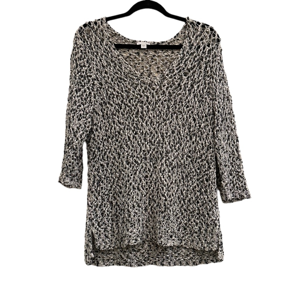 J. Jill Waffle Knit Women’s V Neck Long Sleeve Sweater Size Large